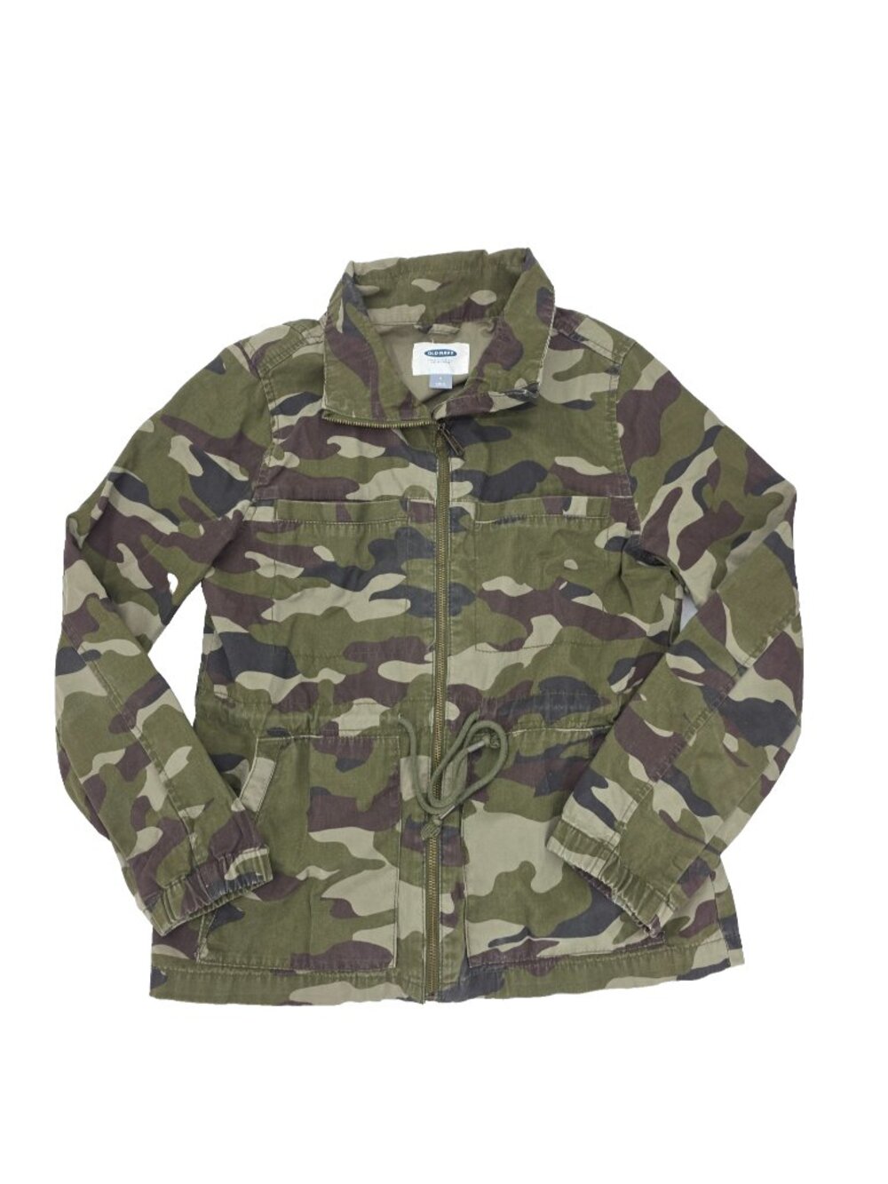 Old Navy Utility Field Jacket Womens Medium Camouflage Green Full Zip Cotton